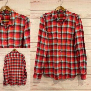 The North Face Red & Blue Plaid Flannel Sz large
